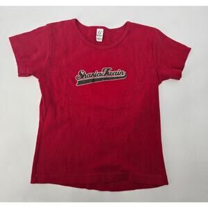 Y2K Shania Twain Red Graphic Tee – Vintage 2000s Concert Style (Small)